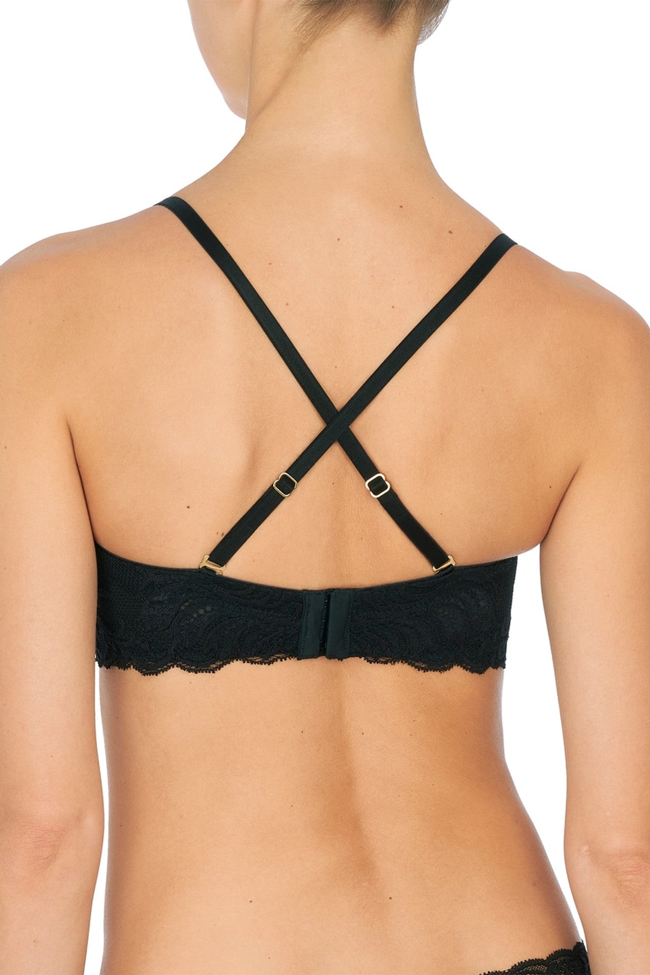 Black Feathers Strapless Bra
