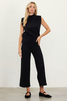 Black Knit Crop Pants