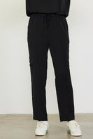 Black Relaxed Utility Pintucked Pants