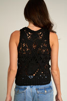 Black Sleeveless Crochet Top