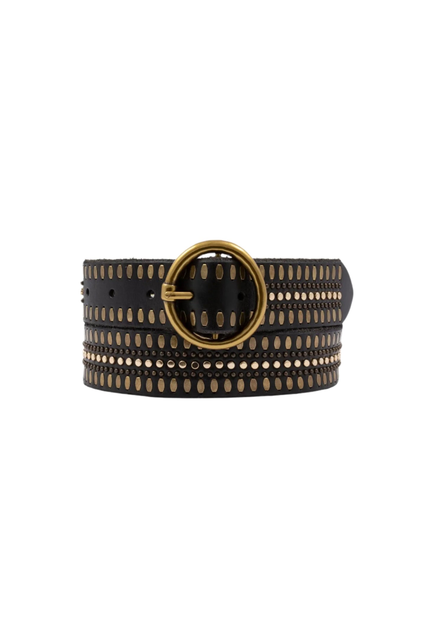 Soraya Studded Leather Belt Black