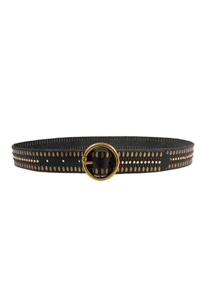 Soraya Studded Leather Belt Black