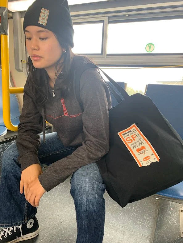 Black Transfer Shopper Tote