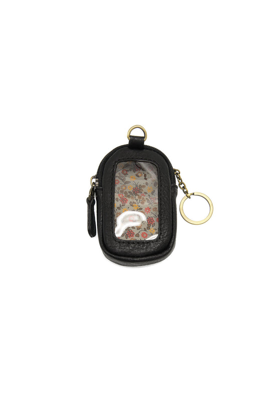 Black Zipper Pouch with Keyring