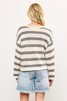 Boat Neck Striped Sweater