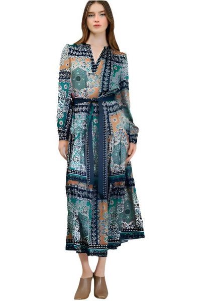 Boho Print Midi Dress