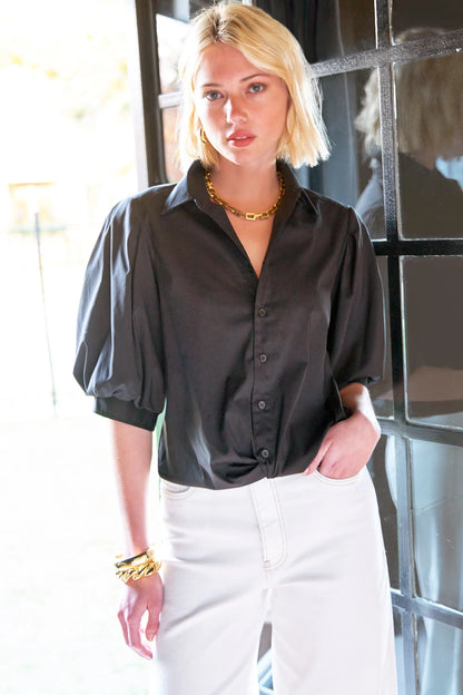 Bomba Twist Hem Shirt Black