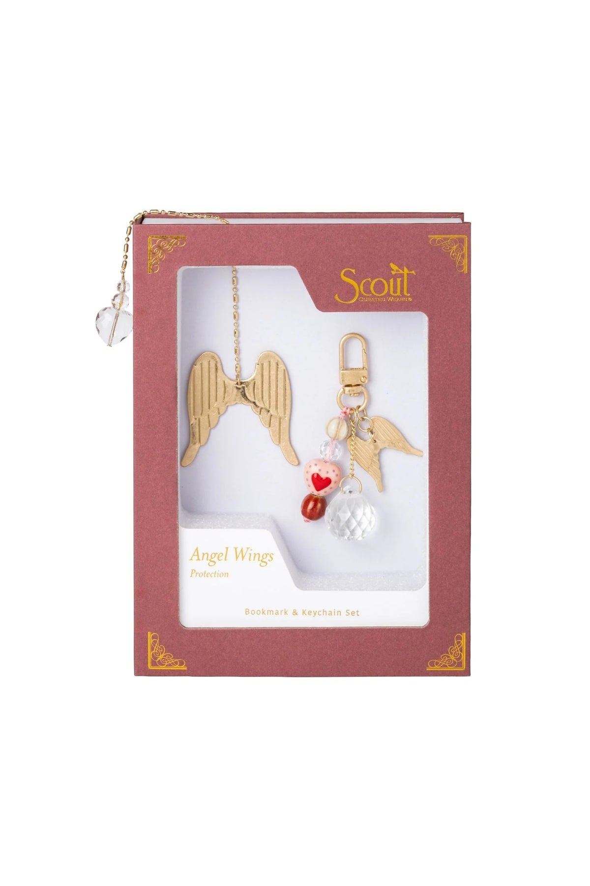 Bookmark & Keychain Set Angel Wings
