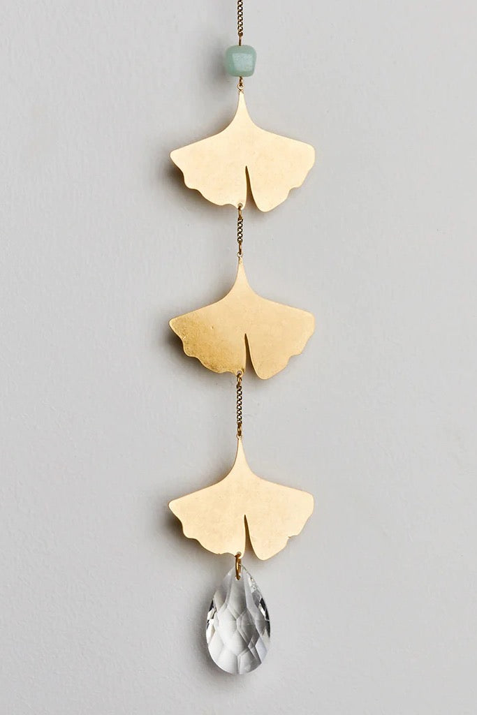 Suncatcher Botanical Leaf/Amazonite