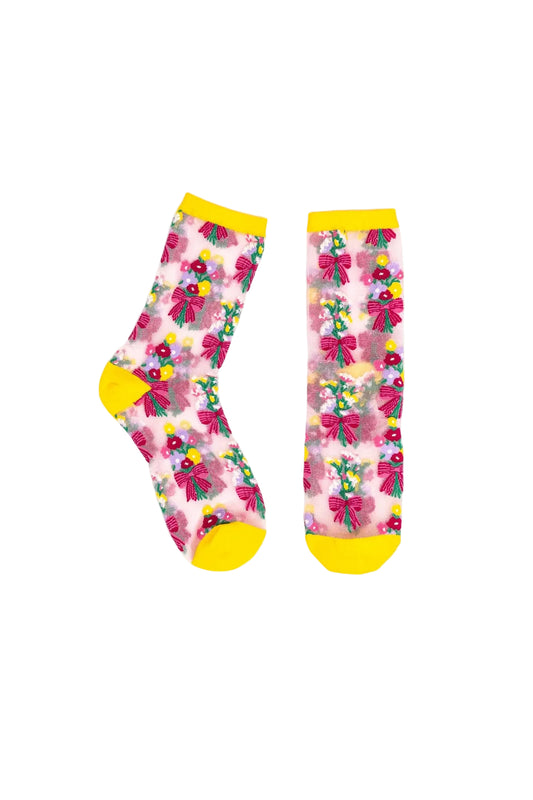 Bouquets All Day Shimmer Sheer Sock