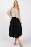 Bubble Hem Midi Skirt