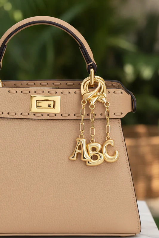 Bubble Letter Initial Keychain & Bag Charm