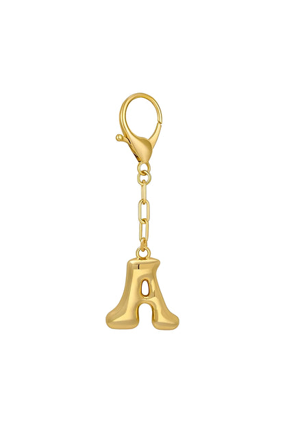 Bubble Letter Initial Keychain & Bag Charm