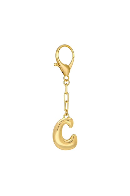 Bubble Letter Initial Keychain & Bag Charm