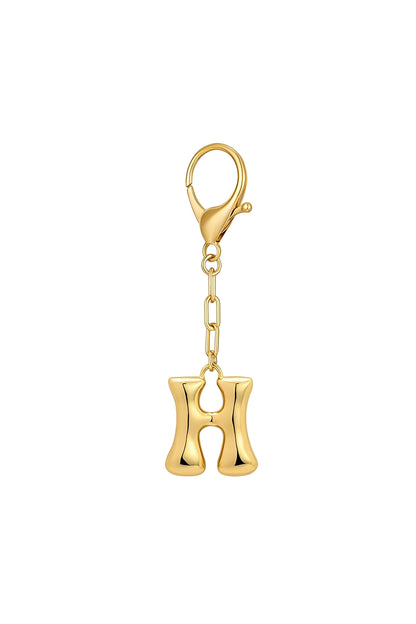 Bubble Letter Initial Keychain & Bag Charm