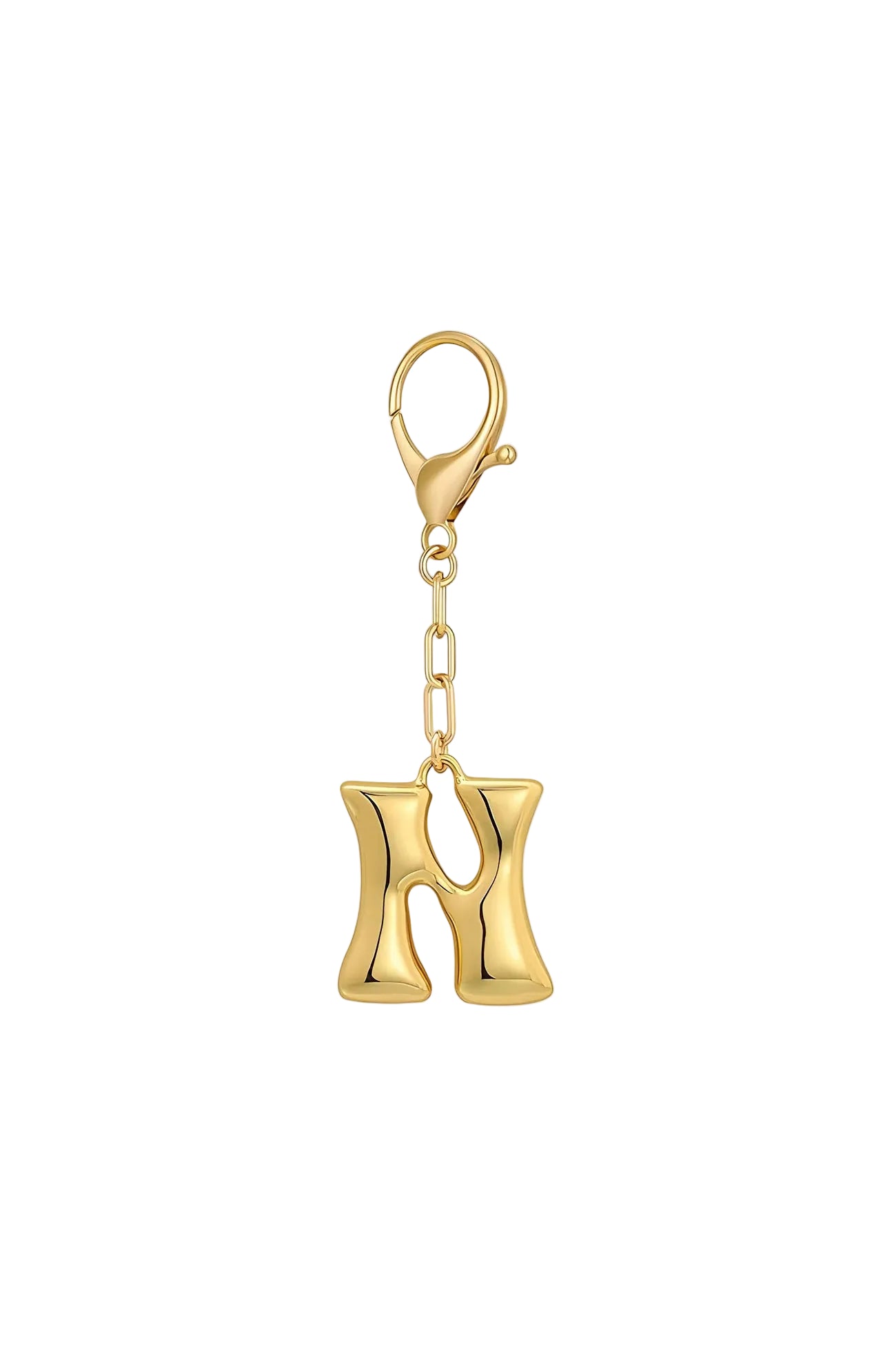 Bubble Letter Initial Keychain & Bag Charm