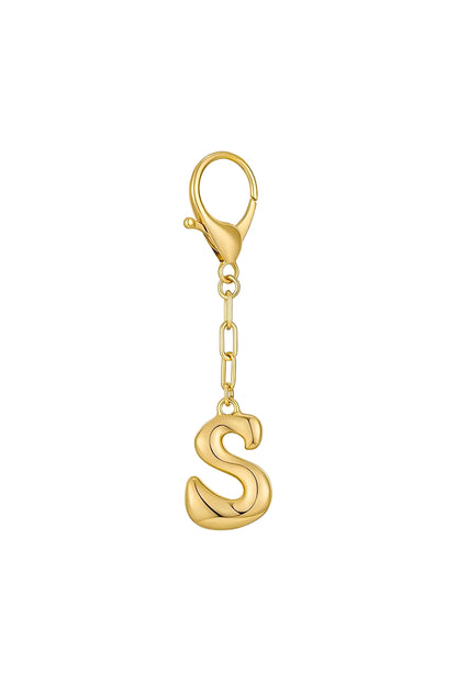 Bubble Letter Initial Keychain & Bag Charm