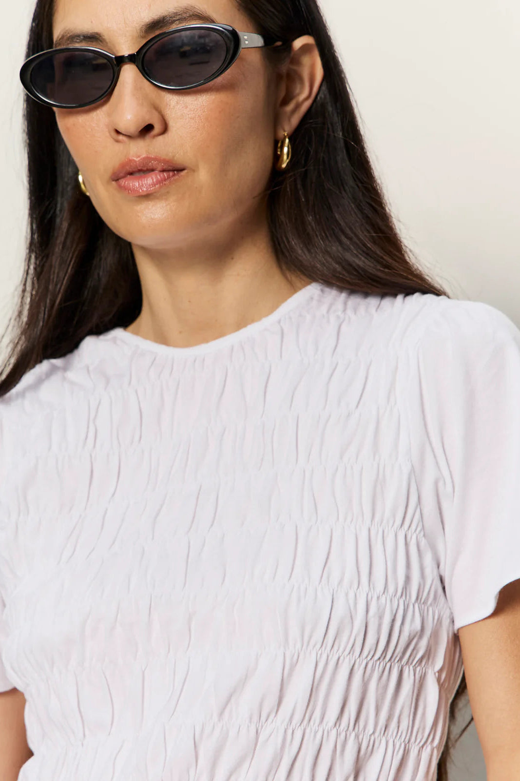 Better Together Smocked Top White