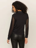 Fitted Mesh Button Down Top