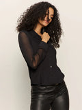 Fitted Mesh Button Down Top