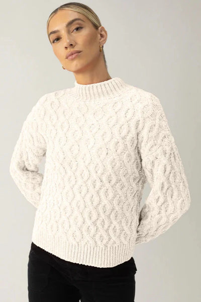 Cable Mock Neck Sweater