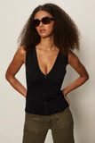 Knitted Button Front Top