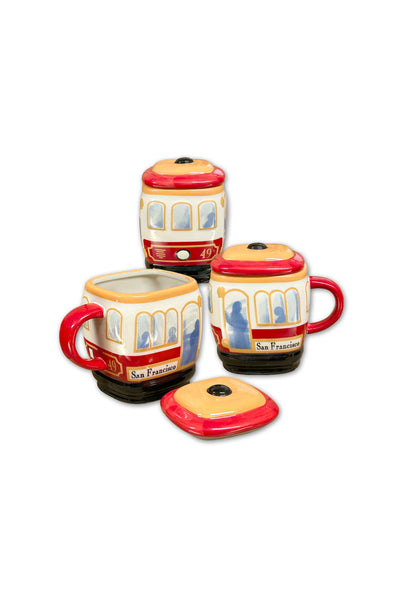 Cable Car Ceramic Mug w/ Lid