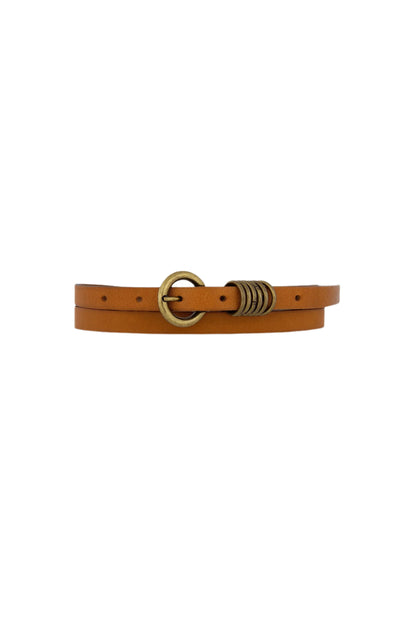 Alie Skinny Leather Belt Camel