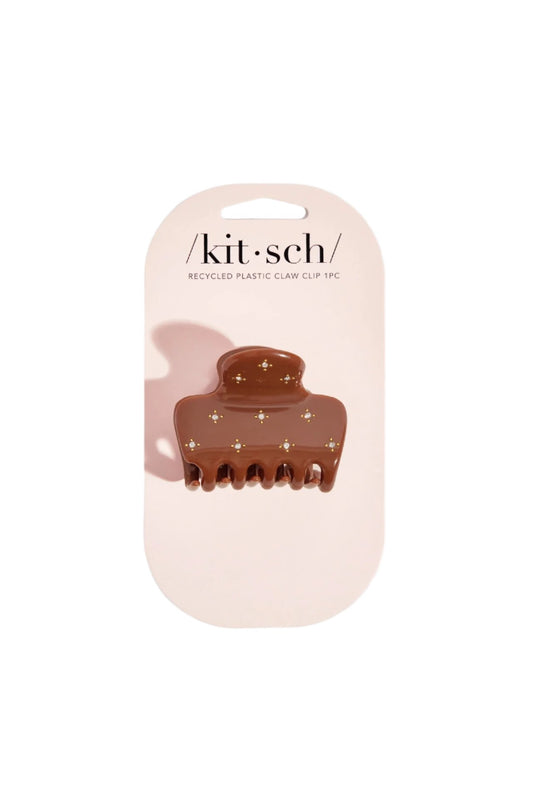 Camel Rhinestone Puffy Claw Clip