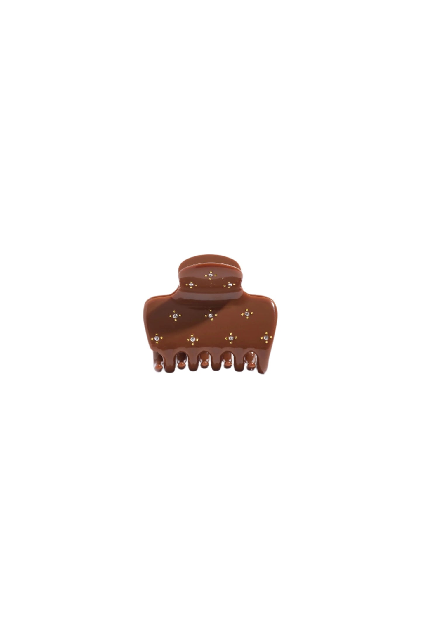 Camel Rhinestone Puffy Claw Clip