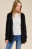 Cashmere Blend Drape Cardigan Black