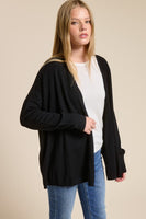 Cashmere Blend Drape Cardigan Black