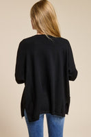 Cashmere Blend Drape Cardigan Black