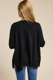 Cashmere Blend Drape Cardigan Black