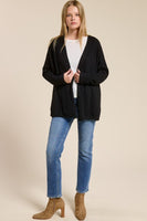 Cashmere Blend Drape Cardigan Black