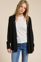 Cashmere Blend Drape Cardigan Black