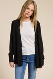 Cashmere Blend Drape Cardigan Black