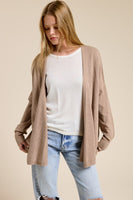Cashmere Blend Drape Cardigan Dark Beige