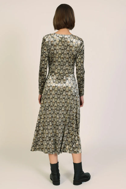 Harper Velvet Long Sleeve Midi Dress