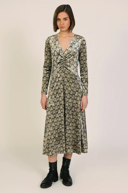 Harper Velvet Long Sleeve Midi Dress