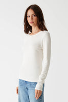 Chalk Zola Ribbed Long Sleeve Tee