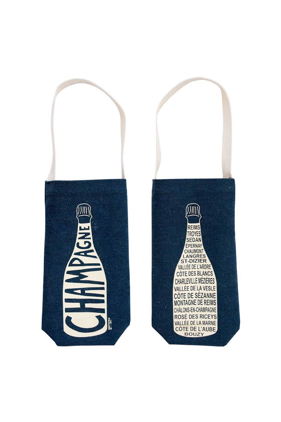 Champagne Wine Tote Denim