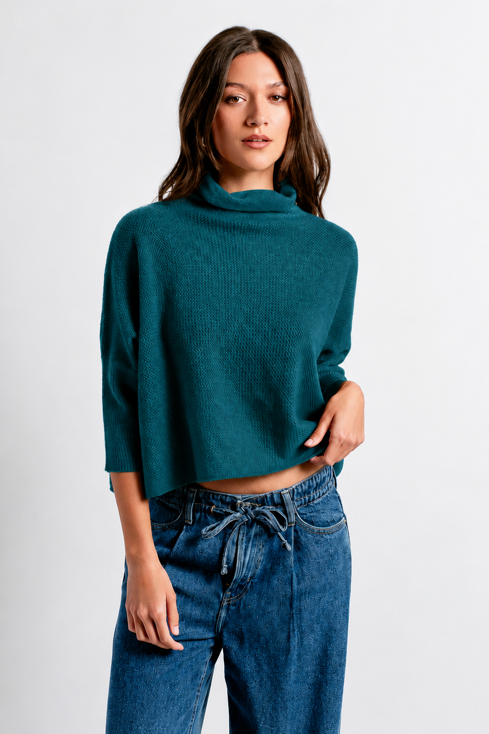 Aja London Boxy Turtleneck Teal