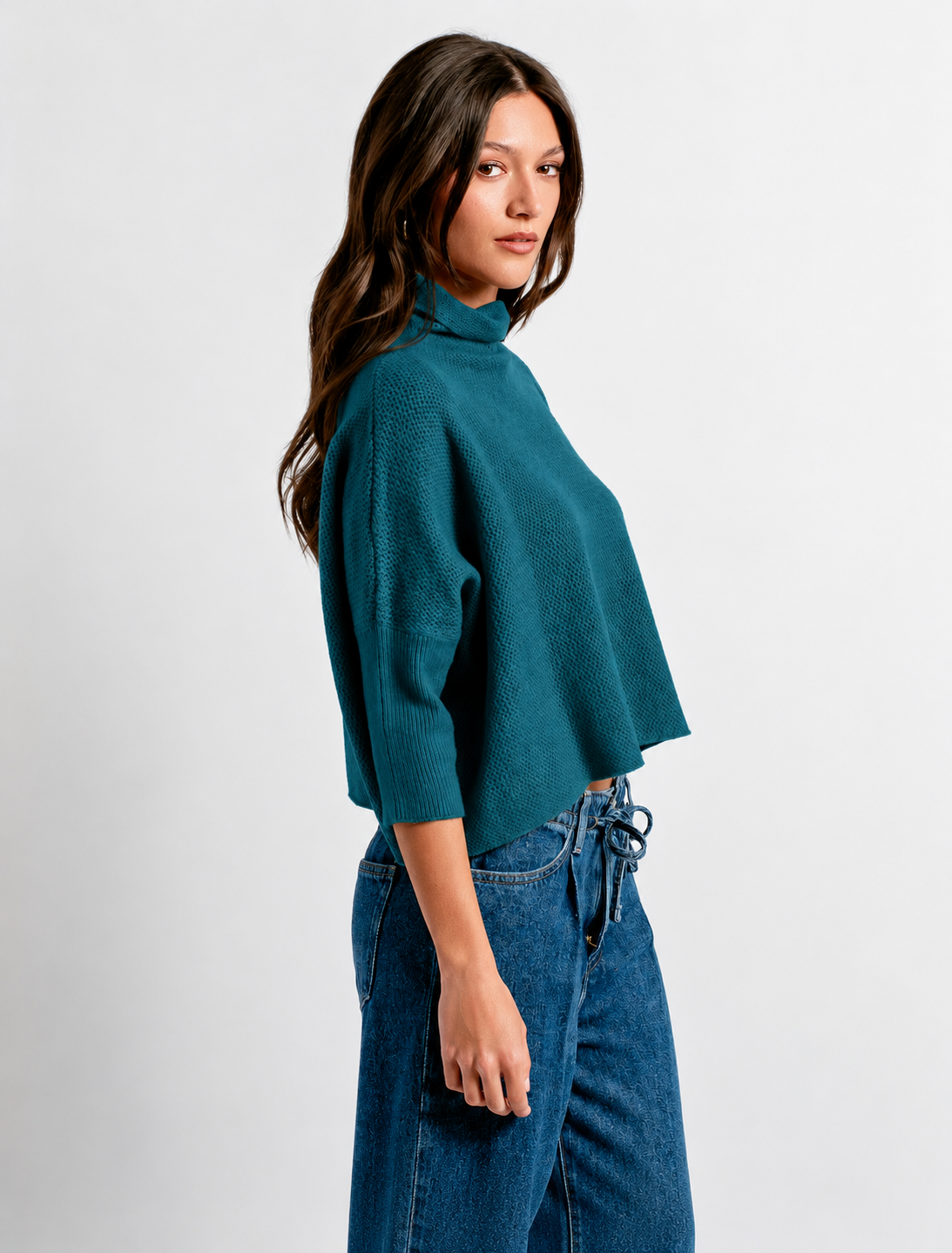 Aja London Boxy Turtleneck Teal