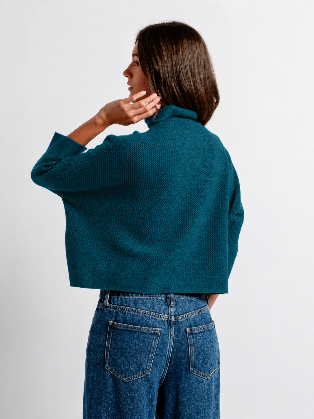 Aja London Boxy Turtleneck Teal