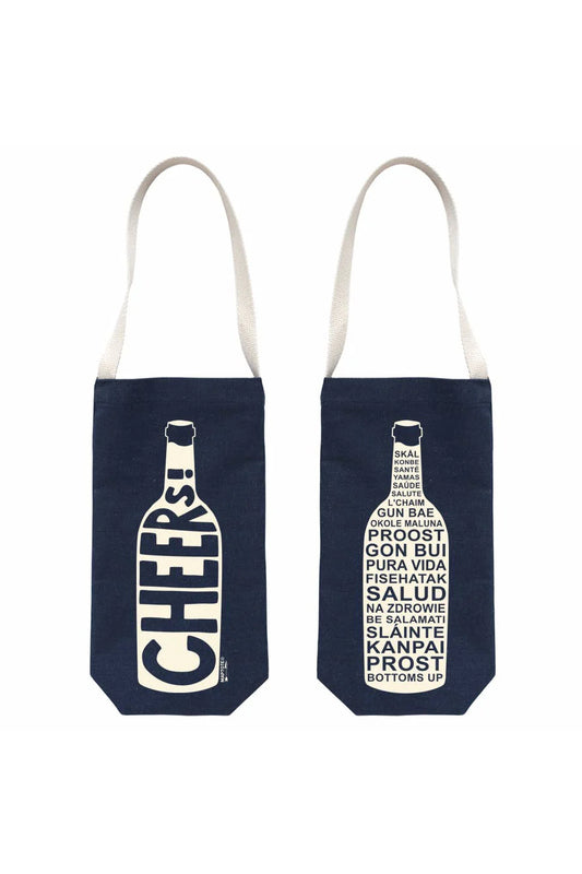 Cheers! Wine Tote Denim