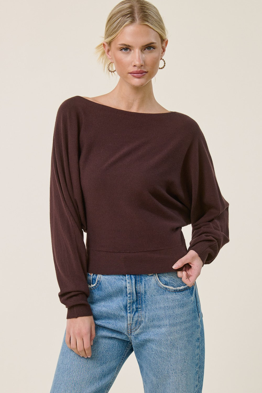 Chloe Cashmere Blend Pullover Coffee