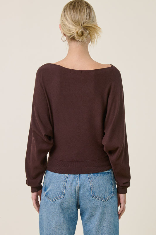 Chloe Cashmere Blend Pullover Coffee