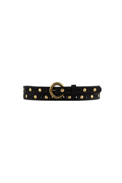 Chloe Studded Skinny Belt Black