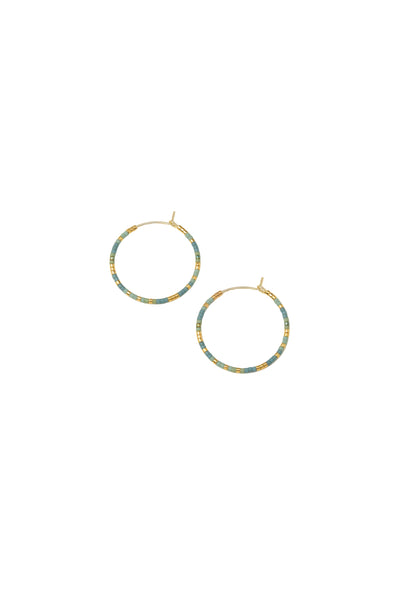 Chromacolor Miyuki Small Hoops Turquoise